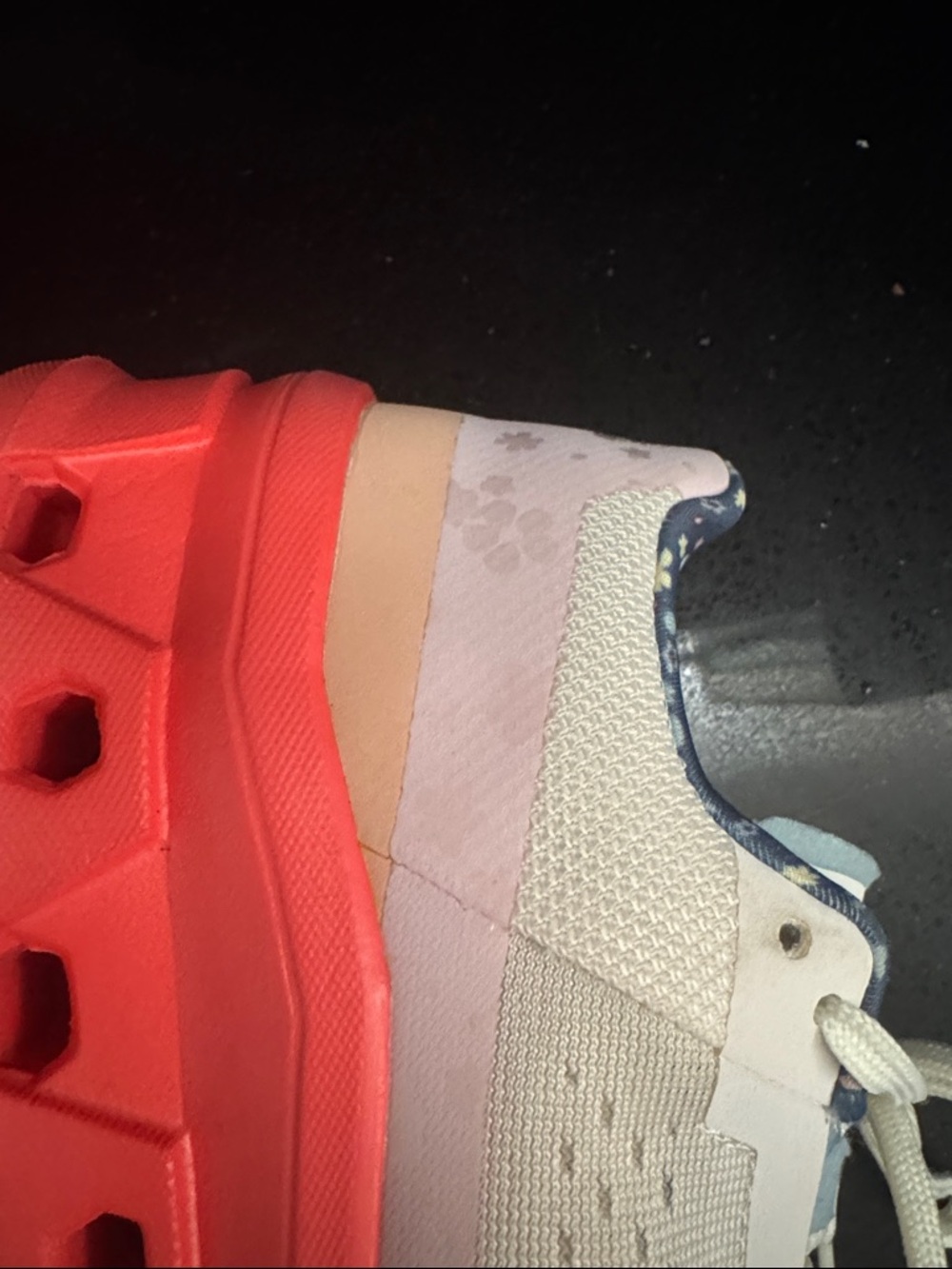 On Cloudmonster Running Shoes in Beige/pink and Coral FREE PEOPLE EXCLUSIVE - Picture 5 of 7